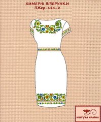 Заготовка для вишиванки Плаття жіноче короткий рукав ПЖкр-181-2 ТМ "Квітуча країна"