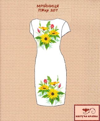 Заготовка для вишиванки Плаття жіноче короткий рукав ПЖкр-207 ТМ "Квітуча країна"