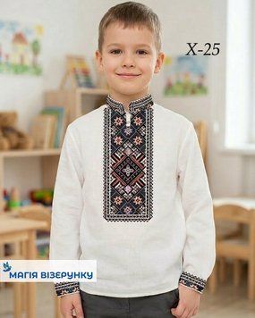 Заготовка вишиванки для хлопчика сорочка дитяча на 4-7, 8-10 років Х25 ТМ "Магія візерунку"