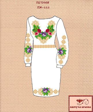 Заготовка для вишиванки Плаття жіноче ПЖ-111 ТМ "Квітуча країна"