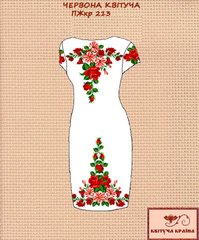 Заготовка для вишиванки Плаття жіноче короткий рукав ПЖкр-213 ТМ "Квітуча країна"