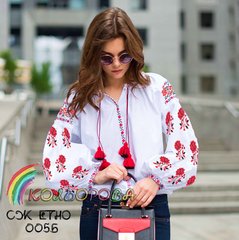 Заготовка для вишиванки Блуза жіноча СЖ-ЕТНО-005Б ТМ "Кольорова"