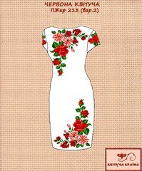 Заготовка для вишиванки Плаття жіноче короткий рукав ПЖкр-213 варіант 2 ТМ "Квітуча країна"