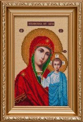 Схема для вишивки бісером Казанська вкона Божої Матері І-036 (габардин)