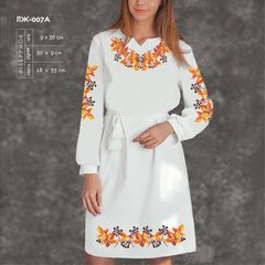 Заготовка для вишиванки Сукня жіноча ПЖ-007А ТМ "Кольорова"