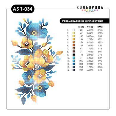 Термоналіпка для вишивання ТМ Кольорова А-5 (14х18 см) А5 Т-034