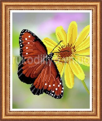 Набор для вышивки бисером Бабочка на цветке СРК-003
