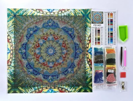 Набор алмазной мозаики Мандала изобилия и процветания ТМ ColorArt 40х40 см FS1401