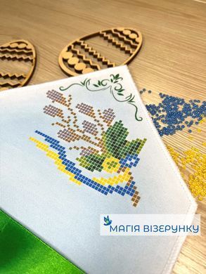Заготовка для вишивки хустка на великодній букет ВХ-2 ТМ "Магія Візерунку"