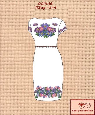 Заготовка для вишиванки Плаття жіноче короткий рукав ПЖкр-199 ТМ "Квітуча країна"