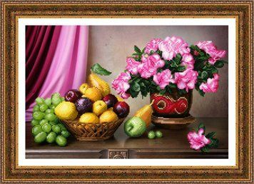 Схема для вишивки бісером Вишуканий натюрморт ФН-022 (габардин)